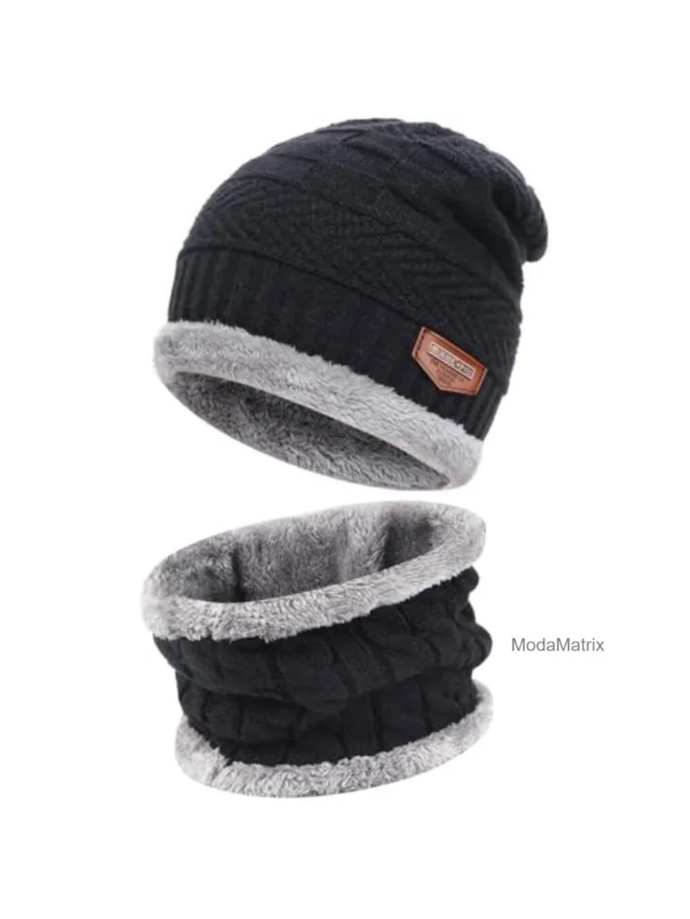 Winter Beanie Hat & Neck Warmer Scarf Set - 50% Acrylic 50% Polyester